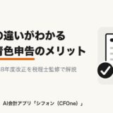 法人の青色申告のメリットと特典一覧、白色申告との違いを税理士監修で解説する記事のアイキャッチ画像