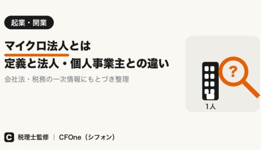 マイクロ法人とは？定義と法人・個人事業主との違い